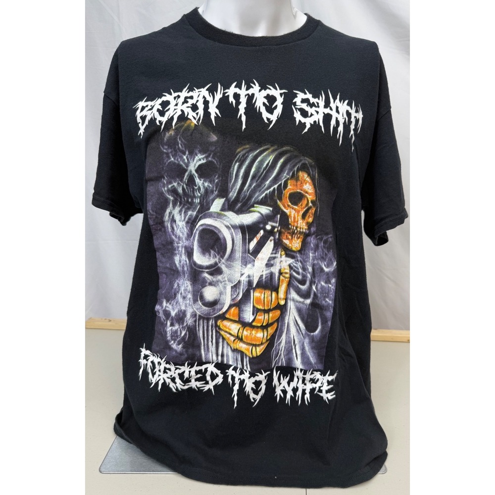 Teen Hearts Born To Shit Forced To Wipe Meme Graphic Tee Shirt Mens Large FLAW